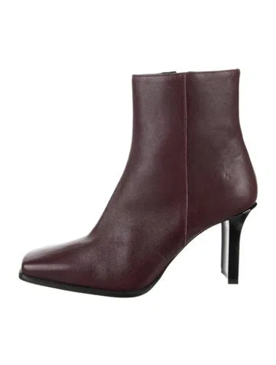 Pre-owned Staud Leather Boots In Burgundy
