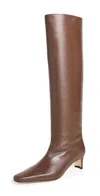 Staud Leather Boots Cacao In Cacao
