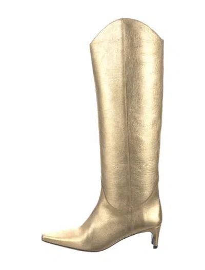 Pre-owned Staud Leather Boots In Gold