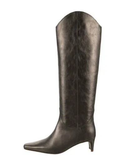 Pre-owned Staud Leather Boots In Green