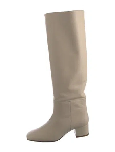 Pre-owned Staud Leather Boots In Grey/neutrals