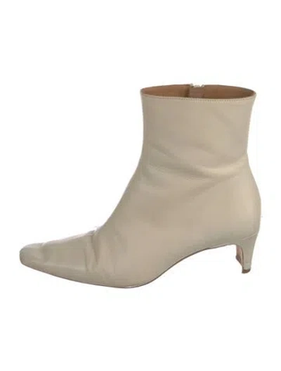 Pre-owned Staud Leather Boots In Neutral