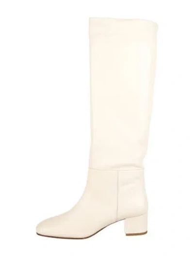 Pre-owned Staud Leather Boots In Neutral