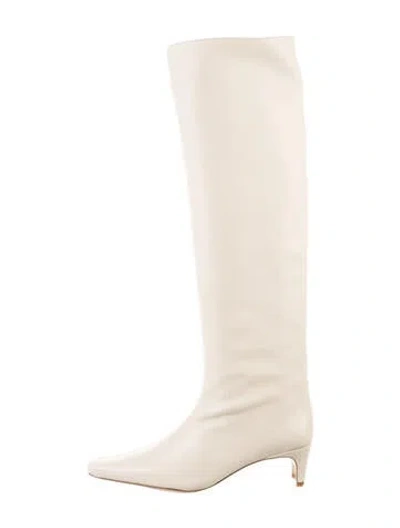 Pre-owned Staud Leather Boots In Neutral