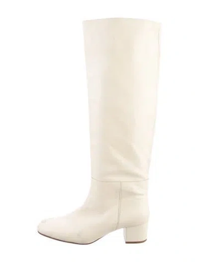 Pre-owned Staud Leather Boots In Neutral