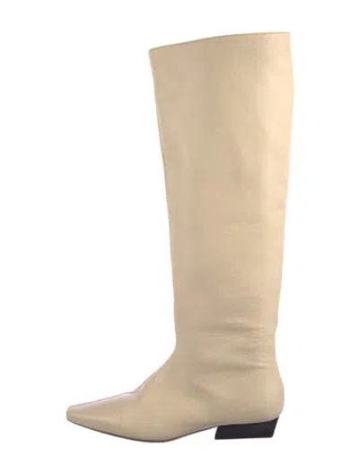 Pre-owned Staud Leather Boots In Neutrals