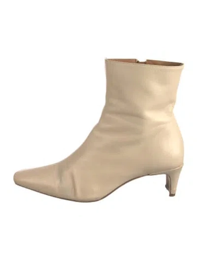 Pre-owned Staud Leather Boots In Neutrals