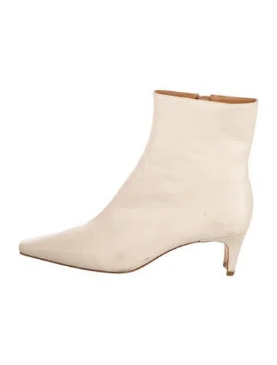 Pre-owned Staud Leather Boots In Neutrals