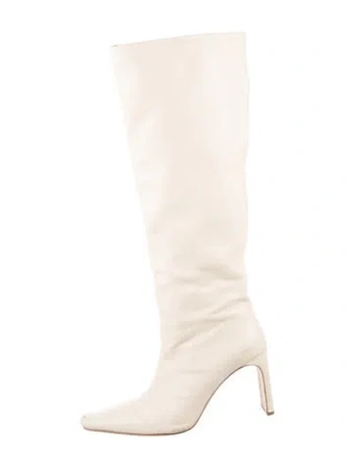 Pre-owned Staud Leather Boots In Neutrals