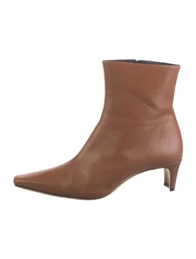Pre-owned Staud Leather Boots In Neutrals
