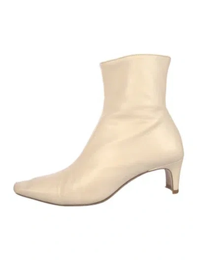 Pre-owned Staud Leather Boots In Neutrals