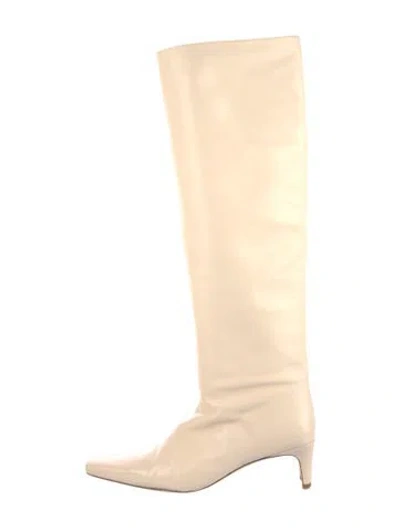 Pre-owned Staud Leather Boots In Neutrals