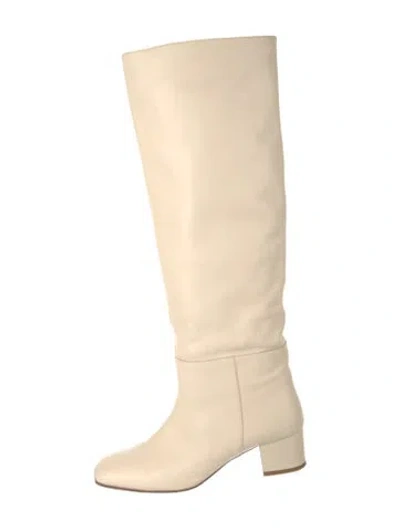 Pre-owned Staud Leather Boots In Neutrals
