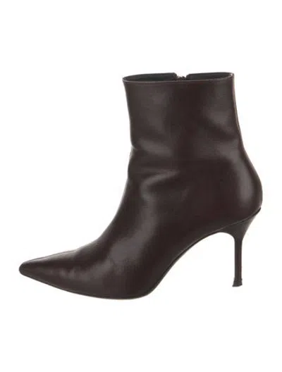 Pre-owned Staud Leather Boots In Purple