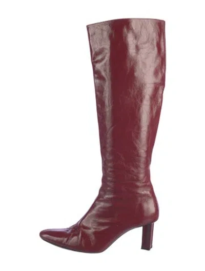 Pre-owned Staud Leather Boots In Red