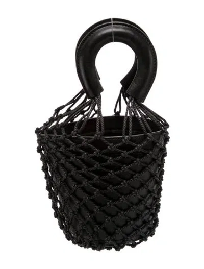 Pre-owned Staud Leather Bucket Bag In Black