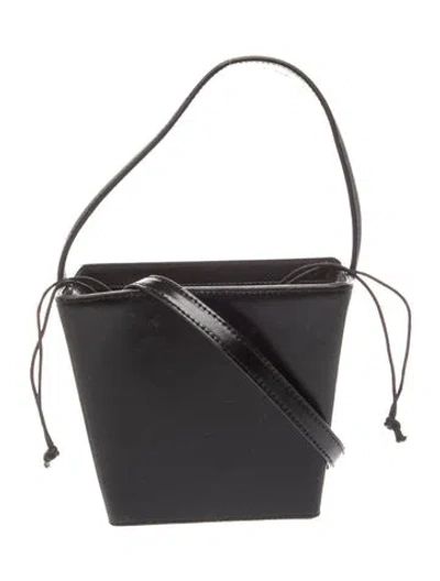 Pre-owned Staud Leather Bucket Bag In Black