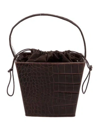 Pre-owned Staud Leather Bucket Bag In Brown