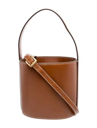 Pre-owned Staud Leather Bucket Bag In Brown