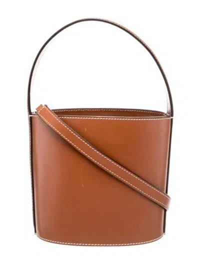 Pre-owned Staud Leather Bucket Bag In Brown
