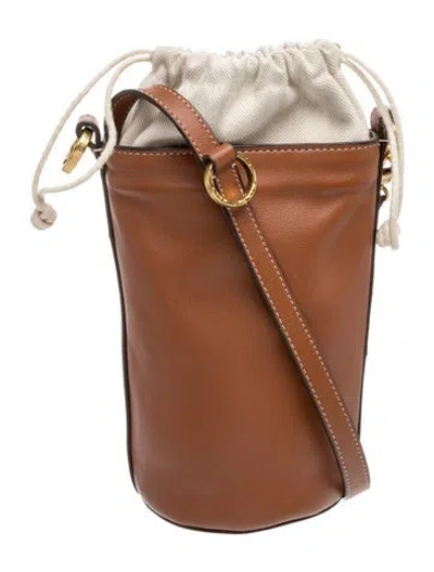 Pre-owned Staud Leather Bucket Bag In Brown