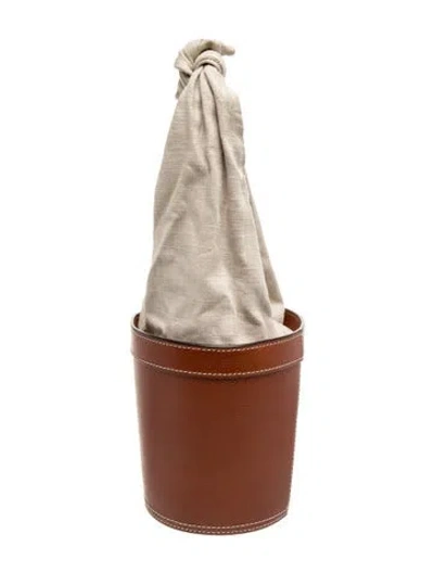 Pre-owned Staud Leather Bucket Bag In Brown