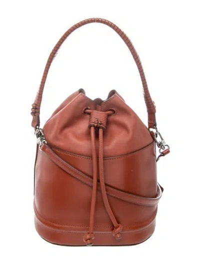 Pre-owned Staud Leather Bucket Bag In Brown