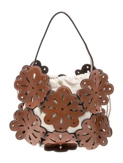 Pre-owned Staud Leather Bucket Bag In Brown
