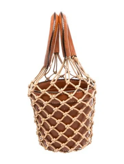 Pre-owned Staud Leather Bucket Bag In Brown