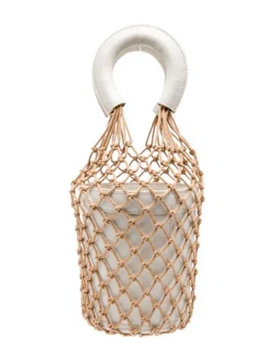 Pre-owned Staud Leather Bucket Bag In Neutral