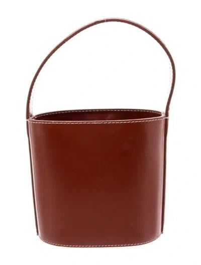 Pre-owned Staud Leather Bucket Bag In Red