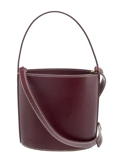 Pre-owned Staud Leather Bucket Bag In Red