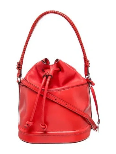 Pre-owned Staud Leather Bucket Bag In Red