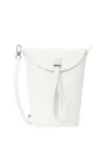 Staud Leather Bucket Bag Top Handle In White
