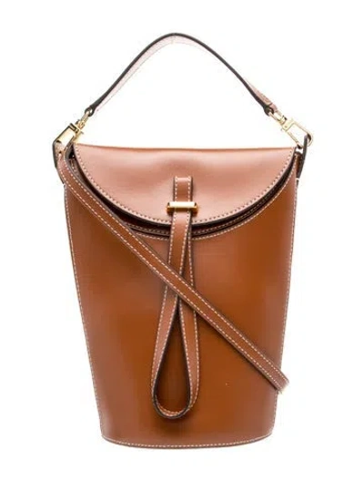 Pre-owned Staud Leather Bucket Bag W/ Tags In Brown
