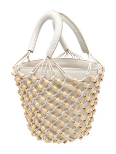 Pre-owned Staud Leather Bucket Bag In White
