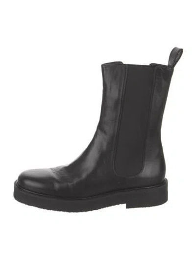 Pre-owned Staud Leather Chelsea Boots In Black