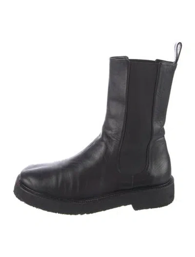 Pre-owned Staud Leather Chelsea Boots In Black