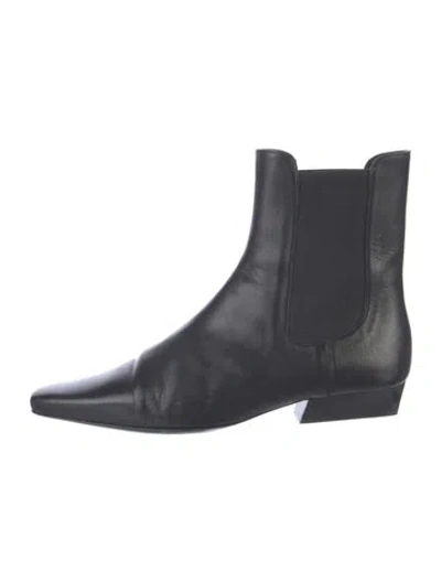 Pre-owned Staud Leather Chelsea Boots In Black