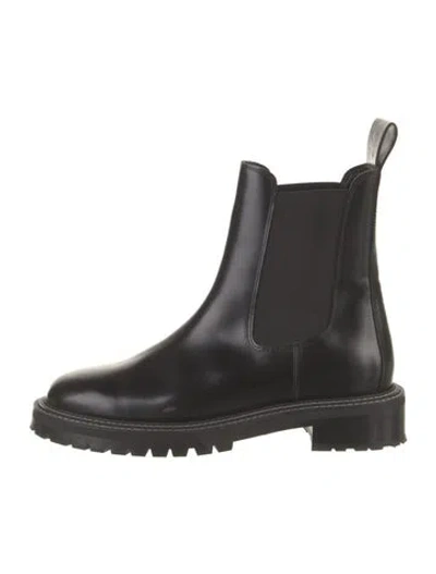 Pre-owned Staud Leather Chelsea Boots In Black