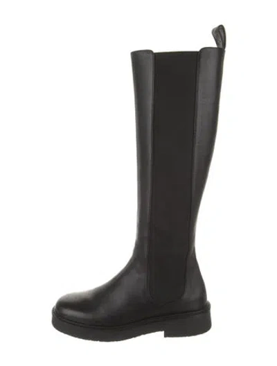 Pre-owned Staud Leather Chelsea Boots In Black