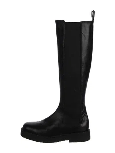 Pre-owned Staud Leather Chelsea Boots In Black