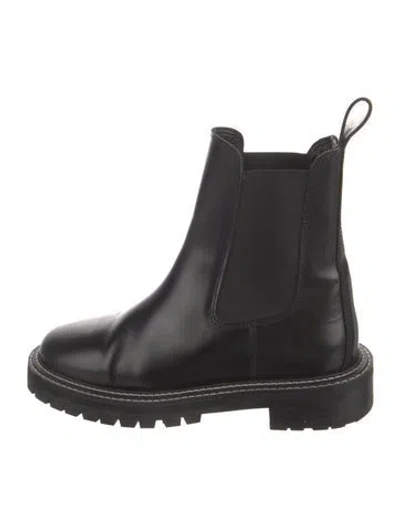 Pre-owned Staud Leather Chelsea Boots In Black