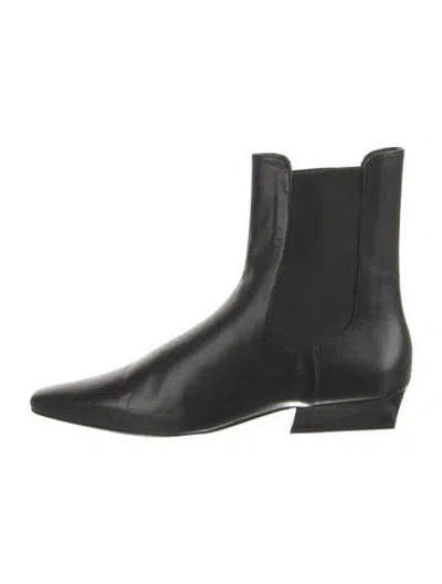 Pre-owned Staud Leather Chelsea Boots In Black