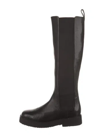 Pre-owned Staud Leather Chelsea Boots In Black