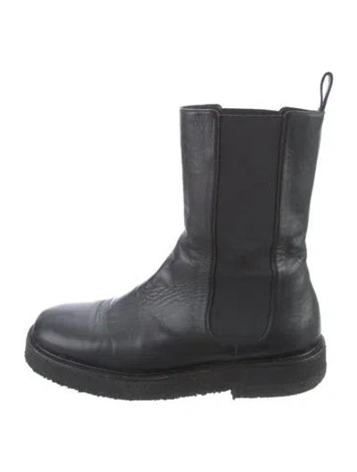 Pre-owned Staud Leather Chelsea Boots In Black