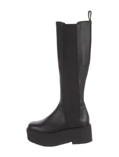 Pre-owned Staud Leather Chelsea Boots In Black
