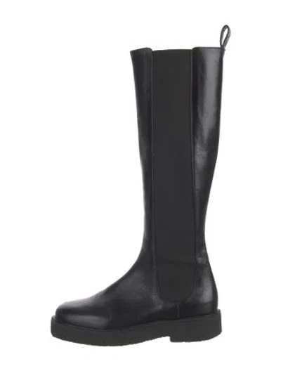 Pre-owned Staud Leather Chelsea Boots In Black