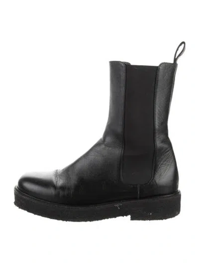 Pre-owned Staud Leather Chelsea Boots In Black