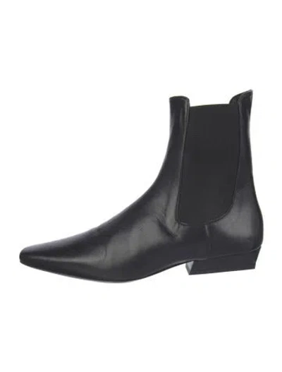 Pre-owned Staud Leather Chelsea Boots In Black